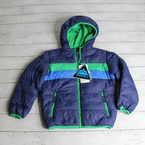 Snozu Boy's Winter Jacket Size Down Filled Hooded Fleece Lined